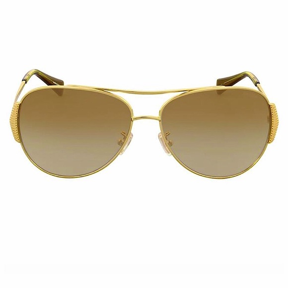 Coach AviatorGold/Milky Olive Sunglasses 59mm - Picture 2 of 7